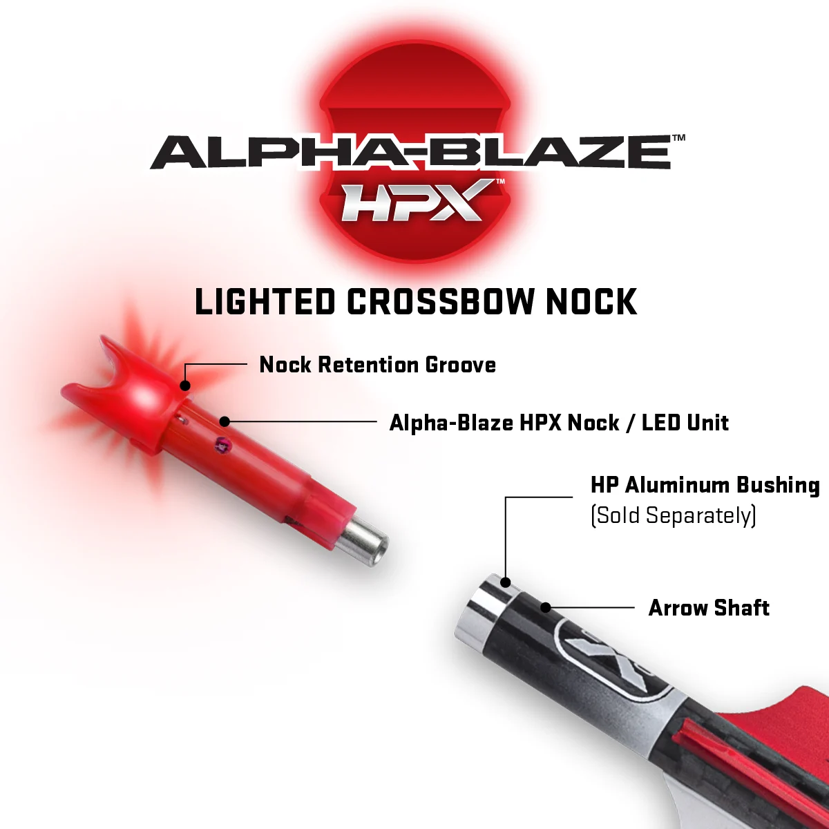 Alpha-Blaze HPX Lighted Nock for HP Bushing