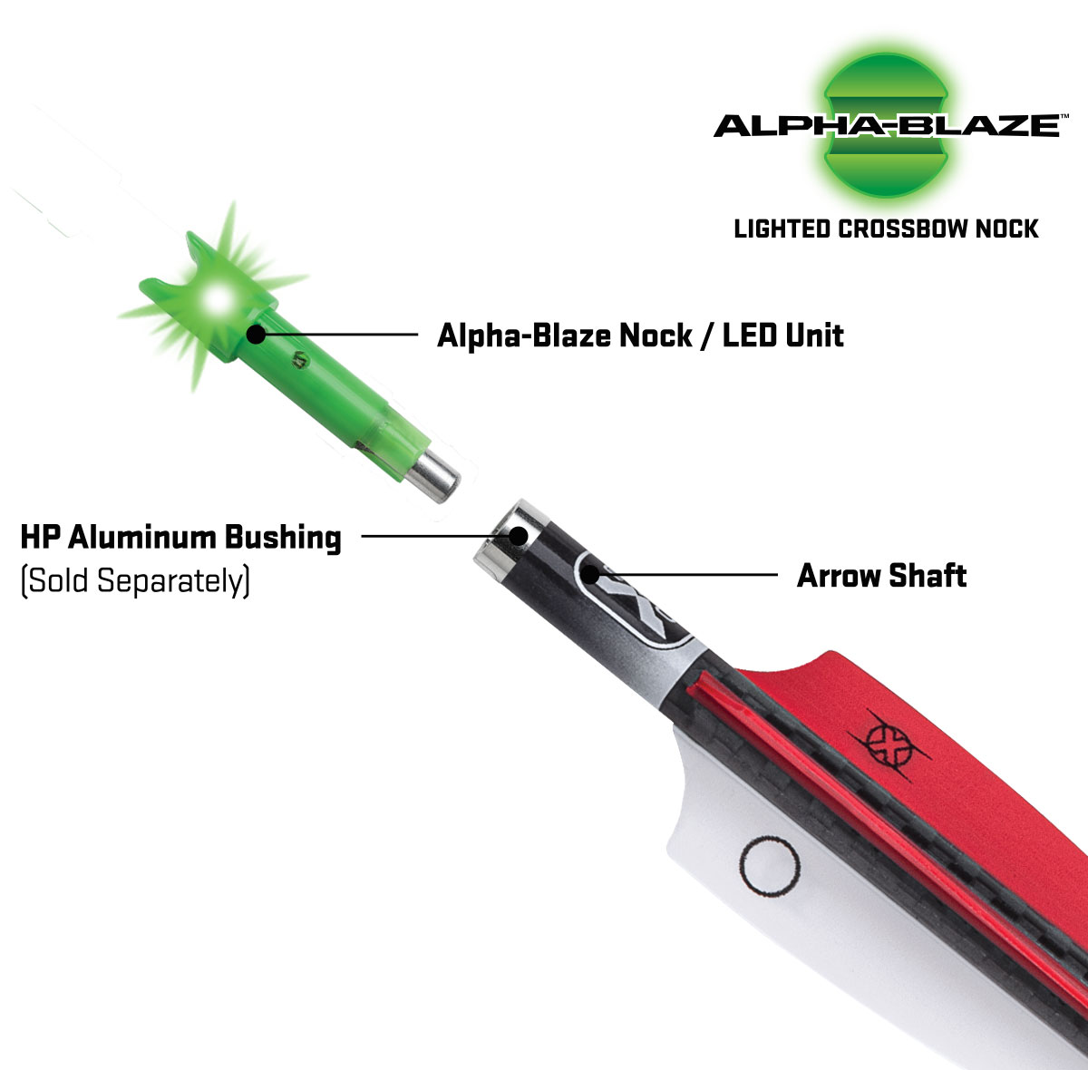 Alpha-Blaze Lighted Nock for HP Bushing